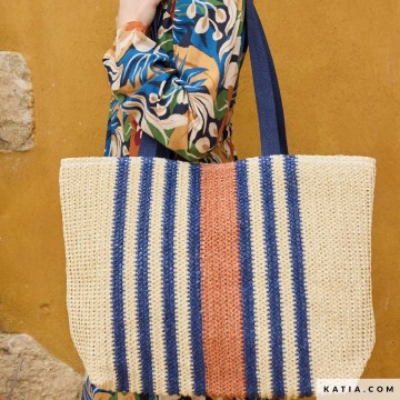 Gebreide stof van 100 raffiapapier nautic 2240 5 01 katia g