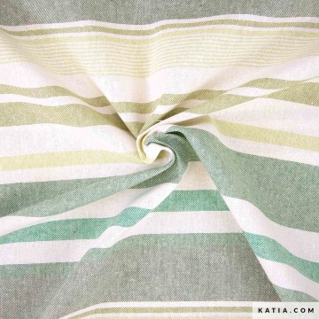 Gerecycled canvasstof met strepen green 2081 8 01 katia g