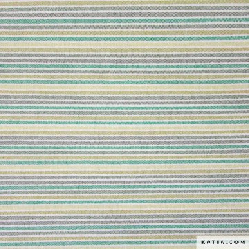 Gerecyclede canvasstof met smalle groene strepen 2081 12 katia fhd