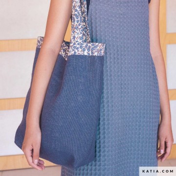 Jute burlap stof in blauw 2231 4 01 katia g