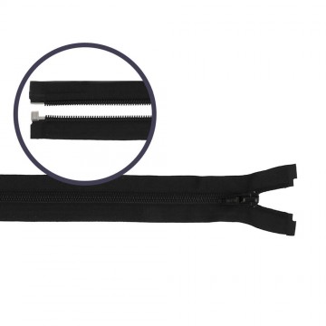 Deelbare spiraalrits 80 cm zwart