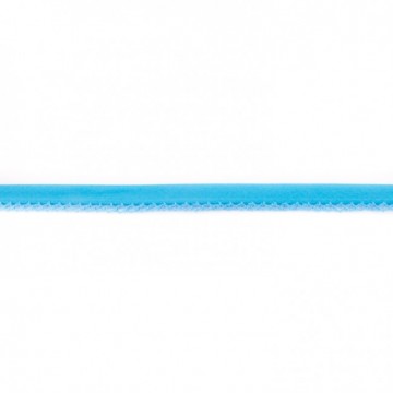 Katoen biaisband met kantje aqua 42906