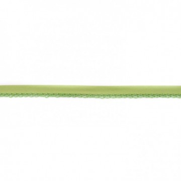 Katoen biaisband met kantje lime 42908