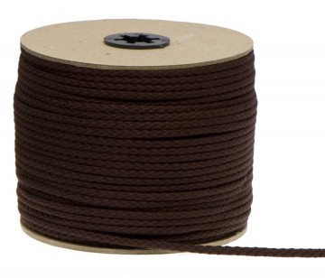 Katoenen koord donkerbruin 5 mm