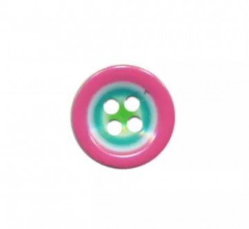 Knoop 15 mm groen roze wit aqua