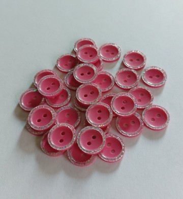 Knoop glitterrand fuchsia