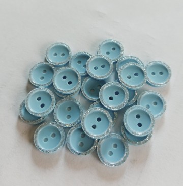 Knoop glitterrand lichtblauw