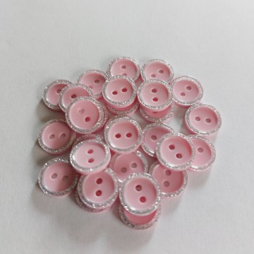 Knoop glitterrand lichtroze