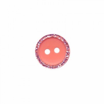 Knoop glitterrand peach 11 mm