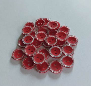 Knoop glitterrand rood