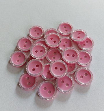 Knoop glitterrand roze