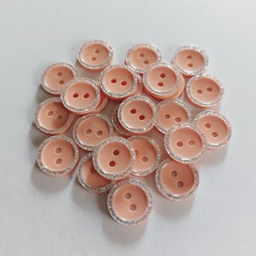 Knoop glitterrand zalmroze