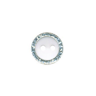 Knoop met glitterrand wit 11 mm