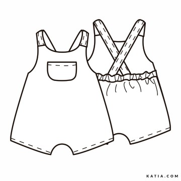 Korte tuinbroek met gekruiste bandjes chuwi naaipatroon b92a 04 5527 katia g