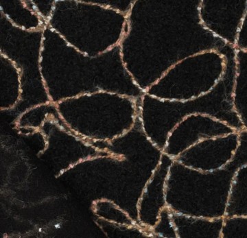 Mantelstof lizzy geborduurd koord