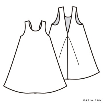 Mouwloze uitlopende kinderjurk naaipatroon k92b 02 5527 katia g