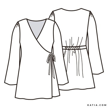 Naaipatroon dames wikkelblouse met riem w72ca 03 5527 katia g