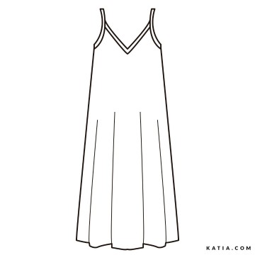 Naaipatroon damesjurk met smalle bandjes w69aa 05 5527 katia g