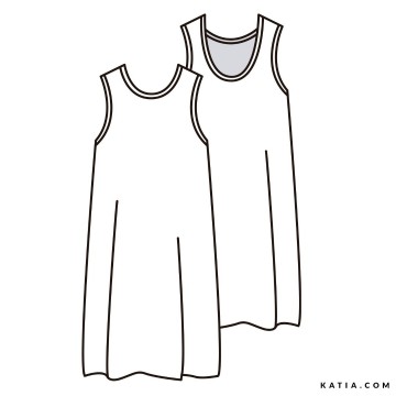 Naaipatroon damesjurk zonder mouwen w70bb 04 5527 katia g