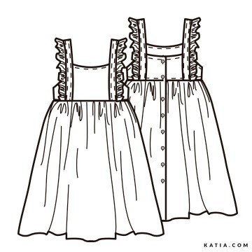 Naaipatroon kinderjurk met ruches bandjes l103a 04 5527 katia g