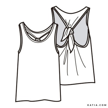 Naaipatroon meisjes top met bandjes en strik op de rug k6d 04 5527 katia g