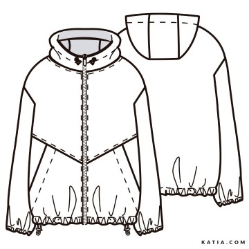 Naaipatroon unisex jas met capuchon en rits m4a 02 5527 katia g