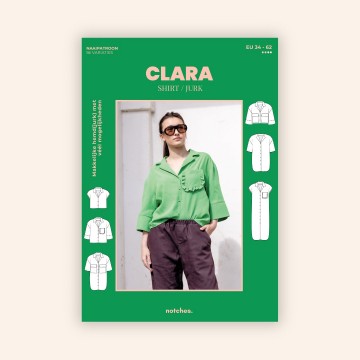 Notches paper sewing pattern frontcover clara nl square