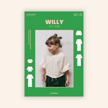 Notches paper sewing pattern frontcover willy nl square