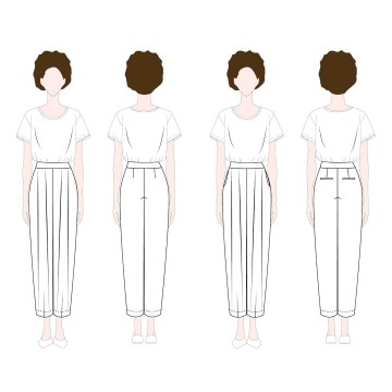 Notches sewing patterns paula long pleated pants views