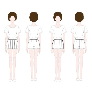Notches sewing patterns paula pleated shorts views