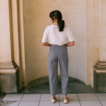 Notches sewing patterns paula tapered pleated trousers back welt pockets