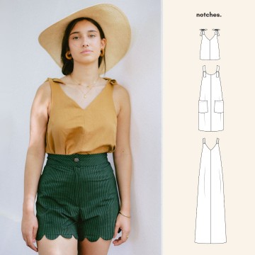 Notches sewing patterns sinai top dress pinafore summer 01