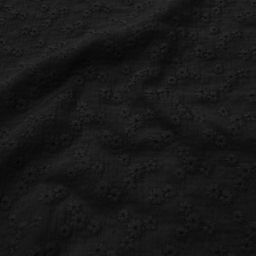 Broderie bloemen zwart