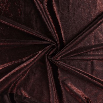 Velour stretch glitter rood zwart