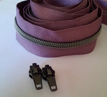Rits mauve violet gunmetal