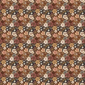 Stenzo tricot bloemen bruin