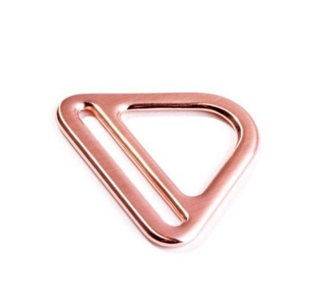 D-ring met gleuf rose koper 40 mm