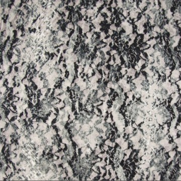 kant bloemenprint grijs zwart