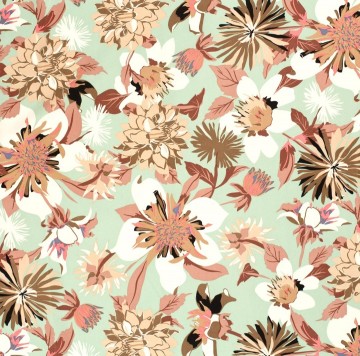 Nooteboom viscose twill stof bloemen