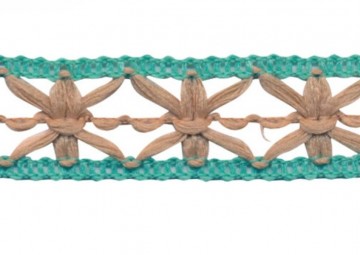 sierband ibiza 15 mm zand zeegroen