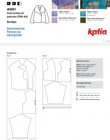 benodigde stof en fournituren