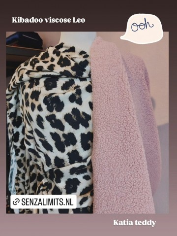 Viscose Leo en teddy pink