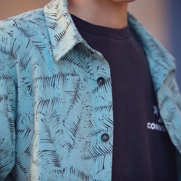 See you at six leaf shelter m linen viscose blend green surf 01 s