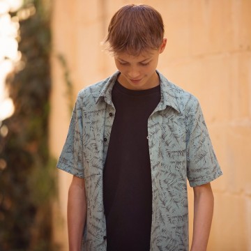 See you at six leaf shelter m linen viscose blend green surf 09 s