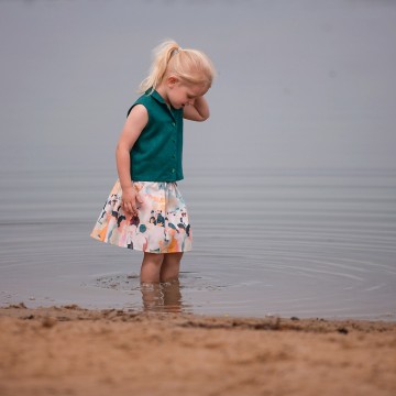 See you at six linen viscose blend teal green 002s