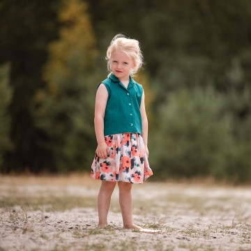 See you at six linen viscose blend teal green 015s