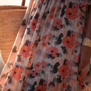 See you at six misty rose m linen viscose blend 19s