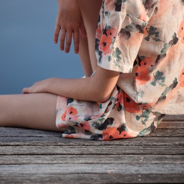 See you at six misty rose m linen viscose blend 40s