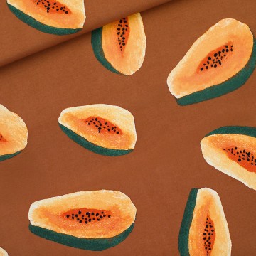 See you at six papayas l french terry glazed ginger brown 000s