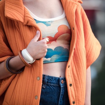 See you at six quilted knit autumn maple orange 12s